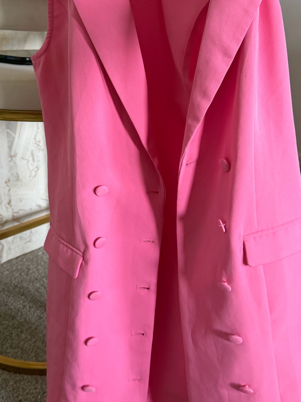 Fashion Nova Hot Pink Double-Breasted Sleeveless Blazer